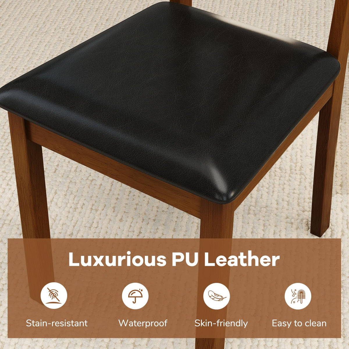 Goflame Wooden Dining Chairs Set (2/4)
