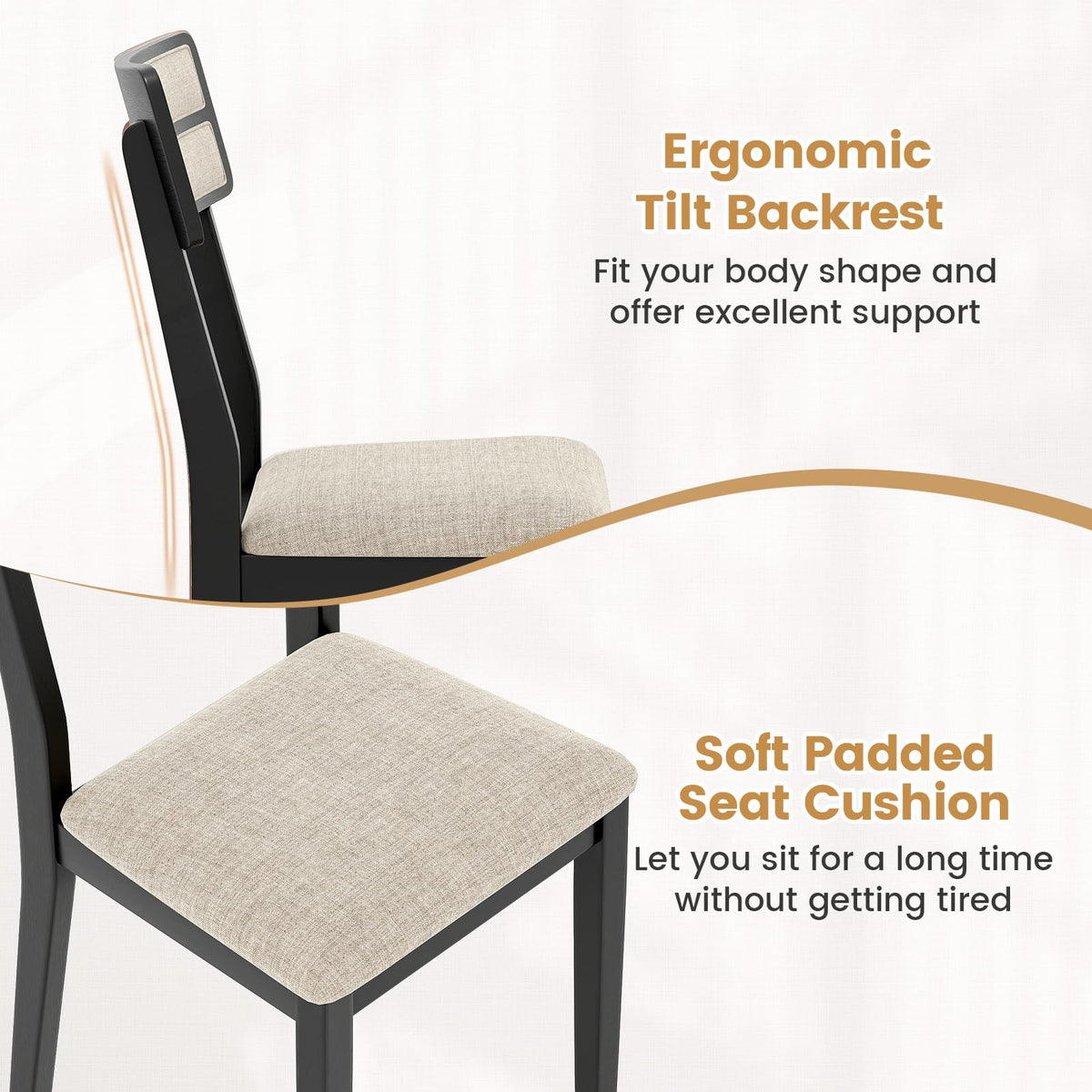 Goflame Modern Dining Chairs Set of 2/4 Upholstered Kitchen Chair