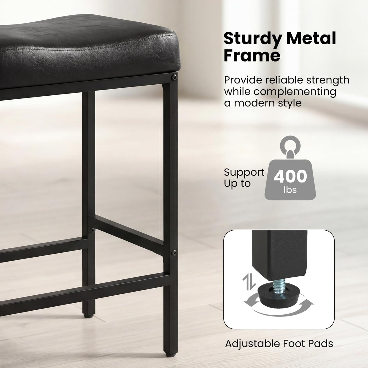 Goflame 25 Inch Counter Height Bar Chairs for Kitchen Island