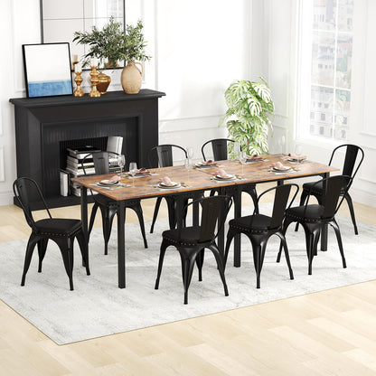Goflame Metal Dining Chairs Set of 4 with Detachable Backrest & PU Leather Padded Seat