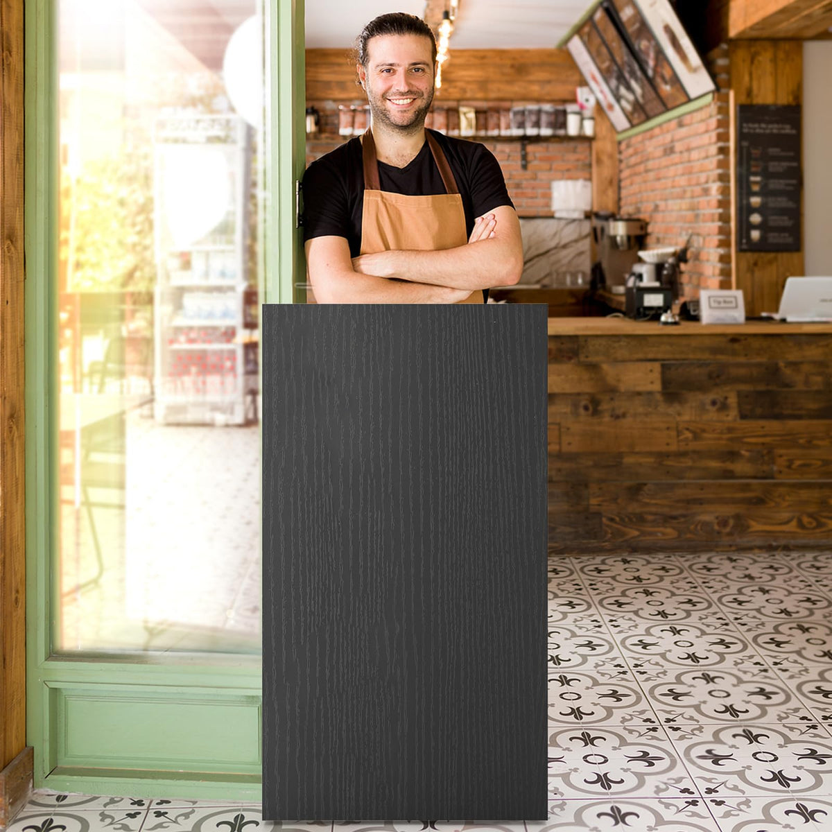 Goflame Portable Podium Stand, Lectern Podium with 2 Storage Shelves, 4 Universal Wheels, Mobile Speaking Podium Hostess Stand Pulpits