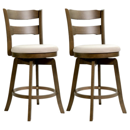 Goflame 25" Swivel Bar Stools Set of 2/4 with Fabric Upholstered Seat
