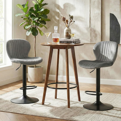 Goflame Bar Stools Set of 2/4 | Adjustable Counter Height Chairs with Velvet Upholstered Backrests