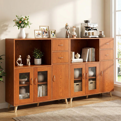 Goflame 36 Inch Sideboard Buffet Cabinet with Open Compartment