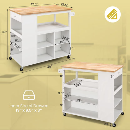 Mobile Kitchen Island Cart - Goflame