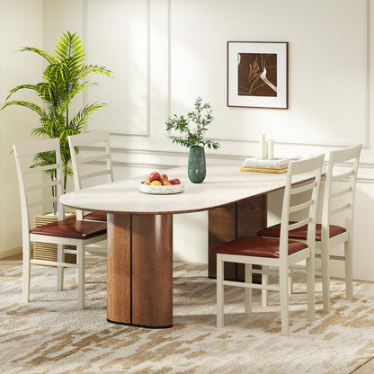 Goflame PU Leather Upholstered Kitchen Chair with Rubber Wood Frame