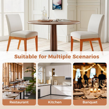 Goflame Upholstered Dining Chairs Set of 2 or 4 Kitchen Armless Side Chair w/Rubber Wood Legs