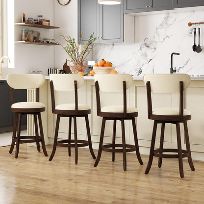 Goflame 25.5" Counter Height Upholstered Linen Barstools
