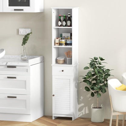 Goflame Narrow Floor Storage Cabinet with Adjustable Shelves