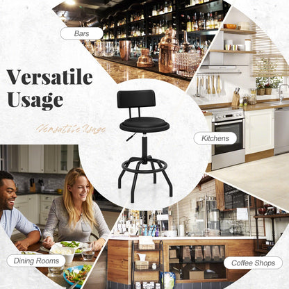 Goflame Swivel Bar Stools Set of 1/2/3/4, 24.5"-29" Height Adjustable Counter Height Chairs w/Back