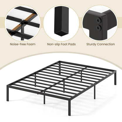 Goflame 12 Inch Metal Platform Bed Frame with Steel Slats Support