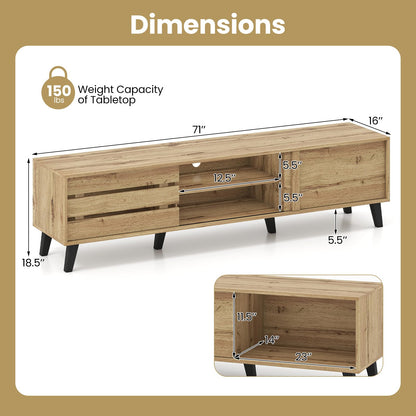 Goflame Mid Century Modern TV Stand for 65-80 Inch TV