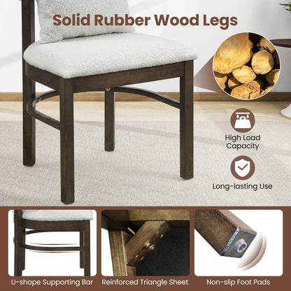 Goflame Wood Dining Chairs Set of 2/4 w/Removable Pillow