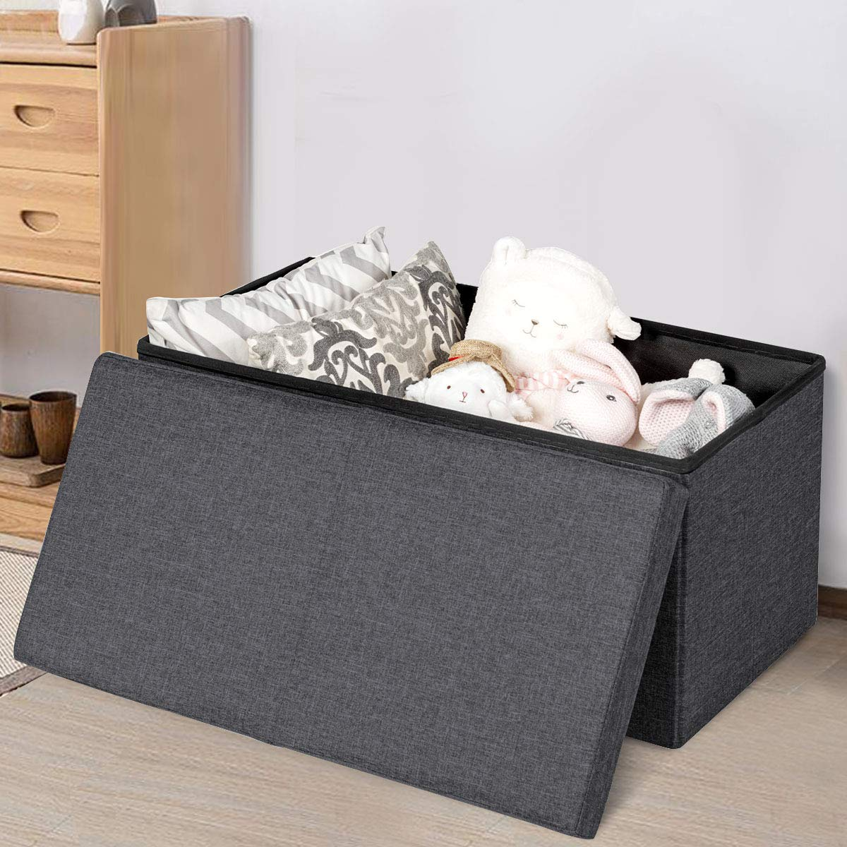 Goflame Folding Storage Ottoman 30 Inches W/ Lift Top