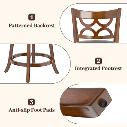 Goflame Swivel Bar Stools Set of 2/4 with Upholstered Seat