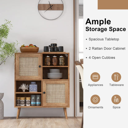 Goflame Buffet Cabinet, Wood Sideboard Storage Cabinet