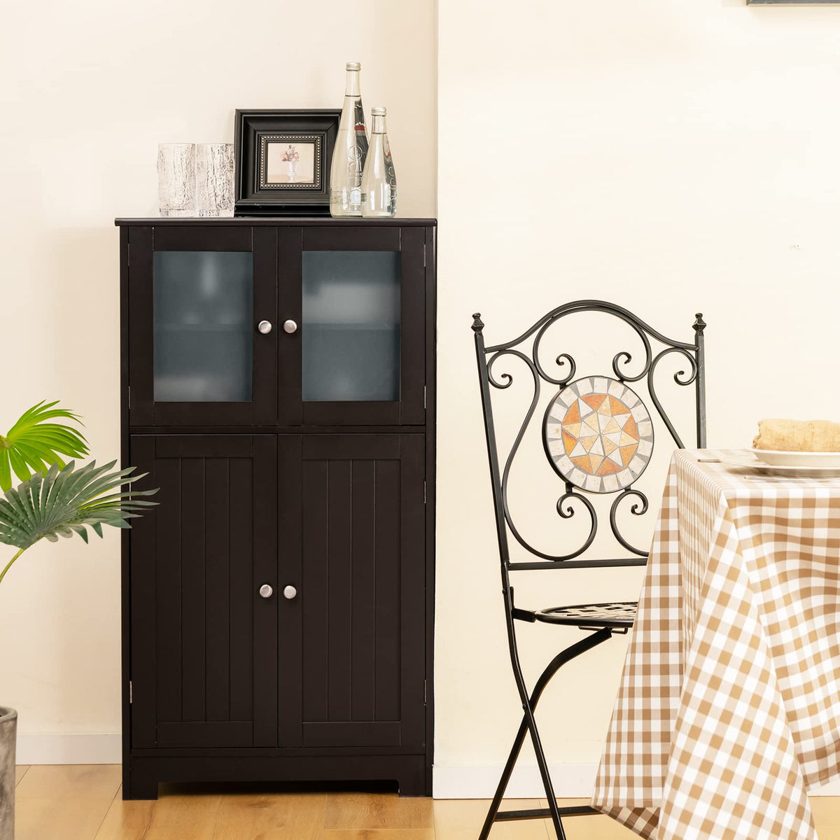 Goflame Storage Cabinet with Doors - Bathroom Floor Cabinet, Freestanding Tall Cabinet
