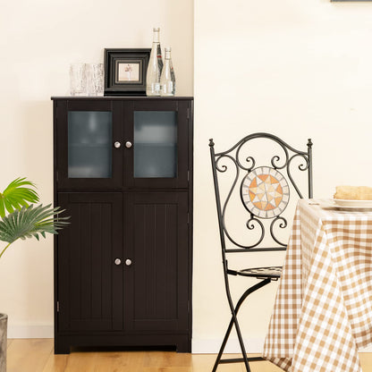 Goflame Storage Cabinet with Doors - Bathroom Floor Cabinet, Freestanding Tall Cabinet