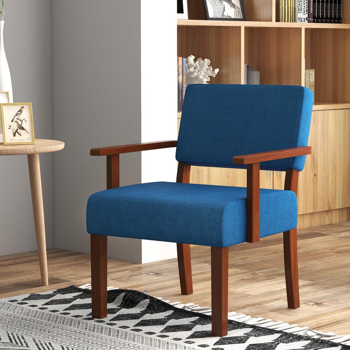 Goflame Modern Accent Chair, Linen Living Room Arm Chair w/Soft Padded Seat & Backrest