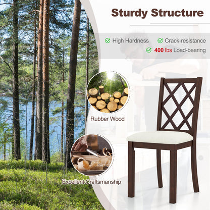 Goflame Wood Dining Chairs Set of 2, Farmhouse Kitchen Chair with Rubber Wood Legs, Max Load 400 Lbs