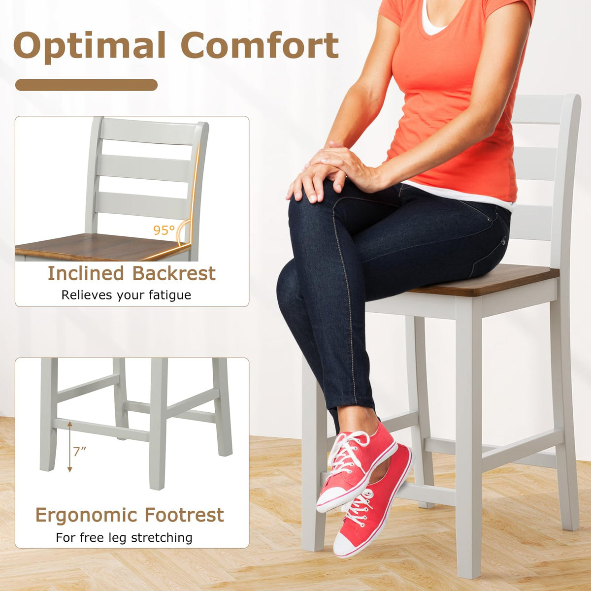 Goflame Counter Height Bar Stools Set