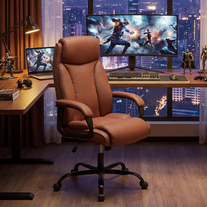 Goflame Executive Office Chair | High Back Ergonomic Home Desk Chair w/Headrest