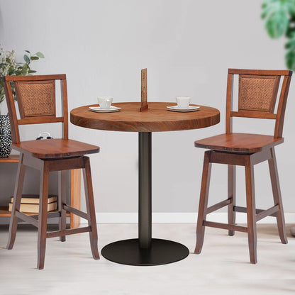 Goflame 24.5 Inch Counter Height Bar Stool with Rattan Back