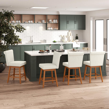 Goflame Modern Upholstered Bar Stools Set