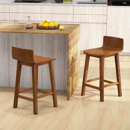 Goflame 2 or 4 Bar Stools Set with Low Back & Footrest