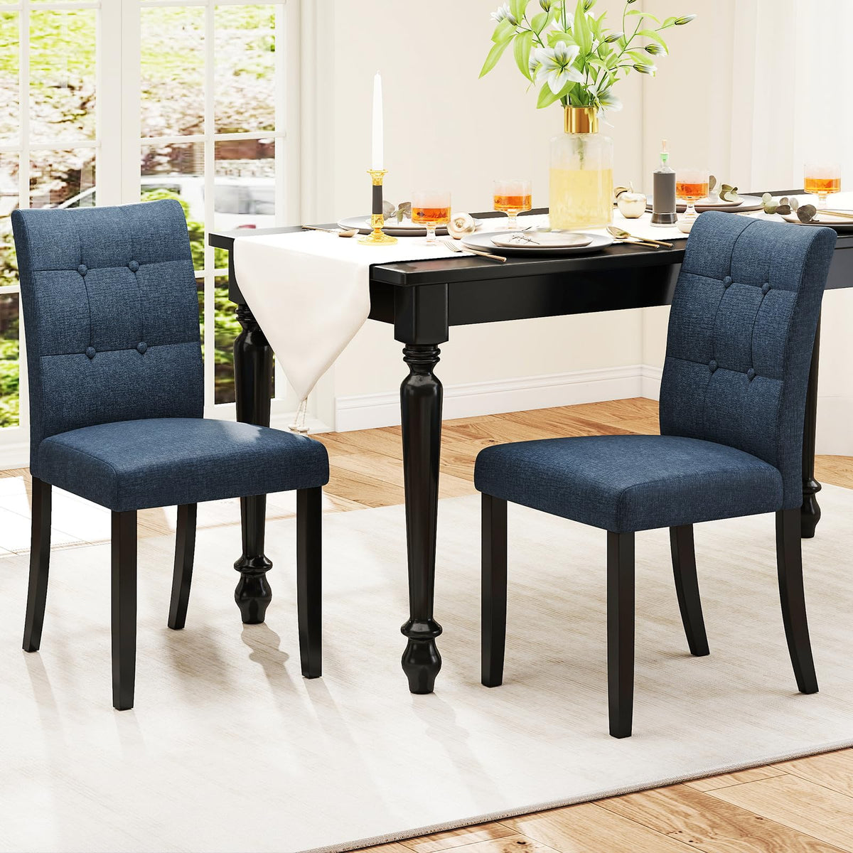 Goflame Upholstered Dining Chairs Set for Restaurant