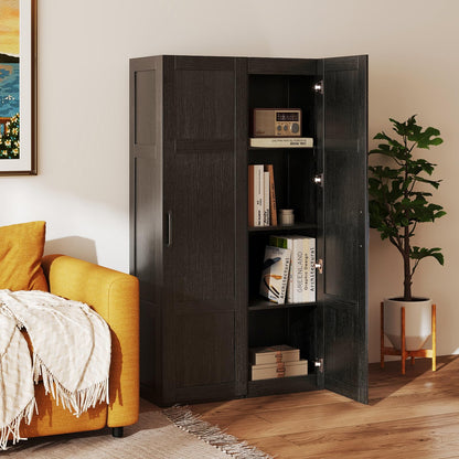 Goflame Narrow Farmhouse Freestanding Bathroom Cabinet with 4 Shelves