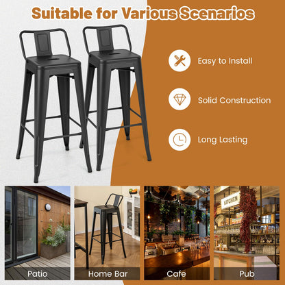 Goflame Metal Bar Stools Set of 4 for Kitchen Island