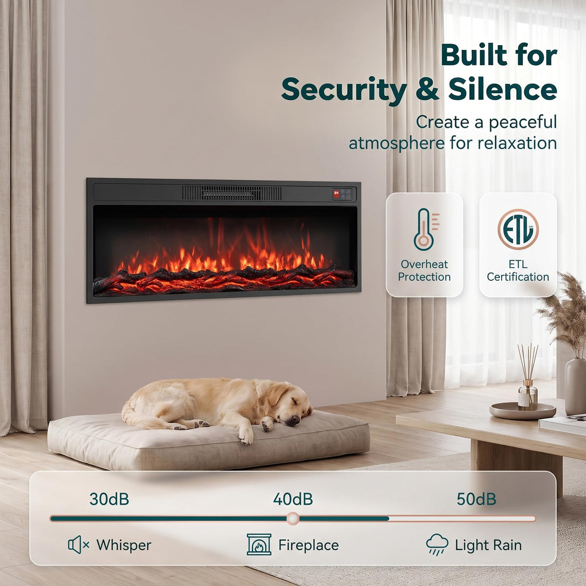 GOFLAME 36"/40" Recessed Electric Fireplace Insert