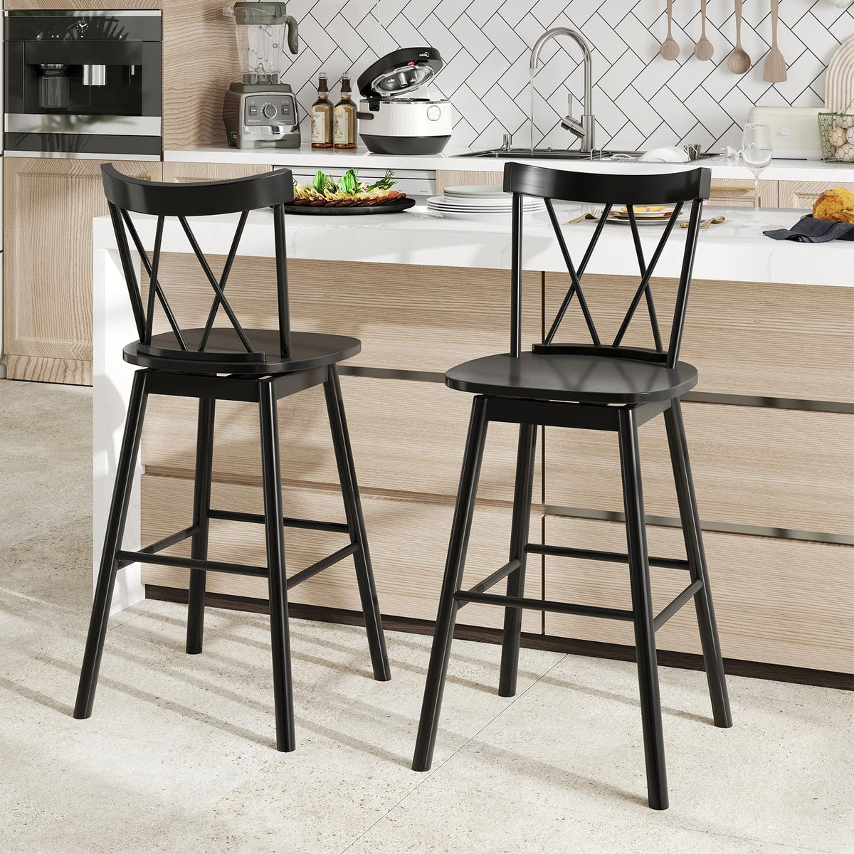 Goflame Windsor Bar Stools Set of 2/4(29"/24")