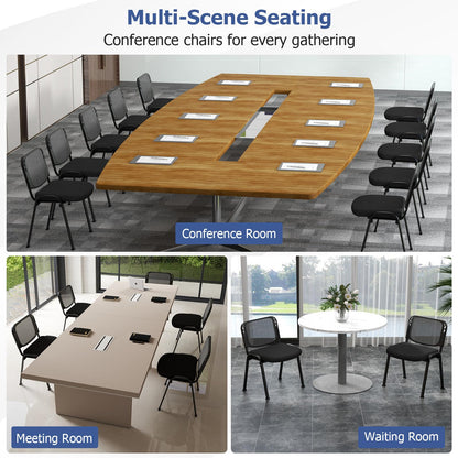 Goflame Set of 5 Stackable Conference Chairs with Mesh Back