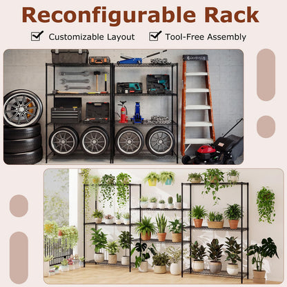 Goflame 4-Tier Metal Storage Shelving Unit with V-Shaped Wire Rack