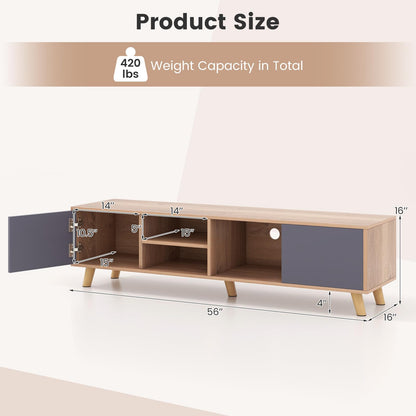 Goflame TV Stand for TVs up to 65 Inch, Entertainment Center with 2 Side Cabinets