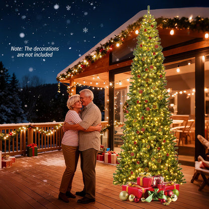 Goflame 12 FT Pre-Lit Artificial Christmas Tree with Quick Power Connector