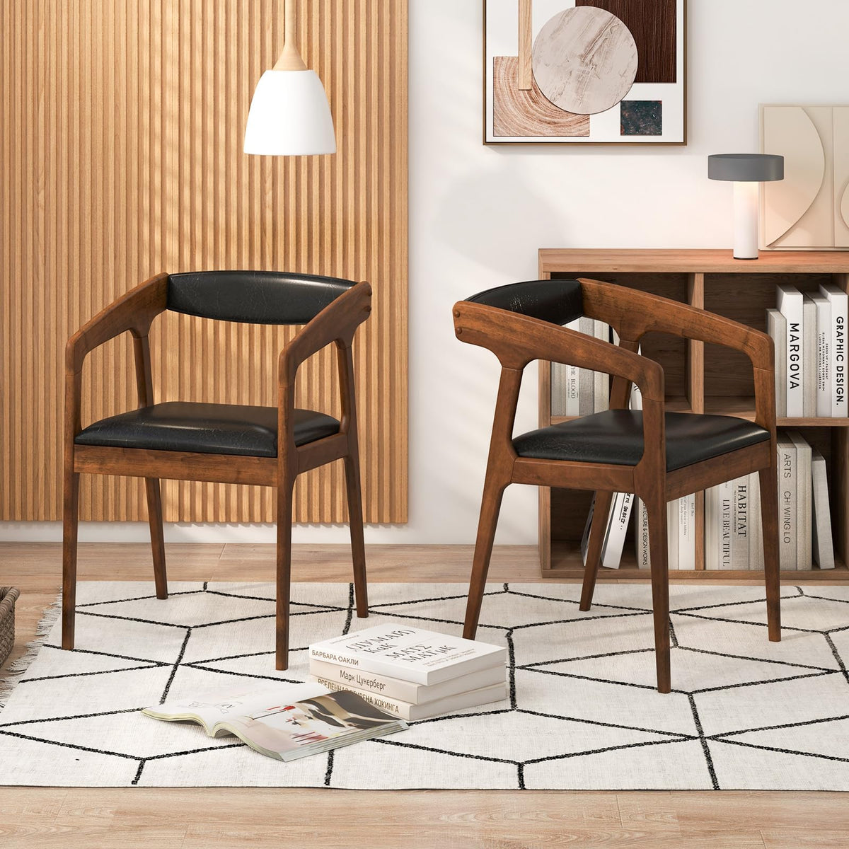 Goflame Modern Accent Chair - PU Leather Upholstered Armchairs w/Cozy Backrest & Padded Seat Cushion