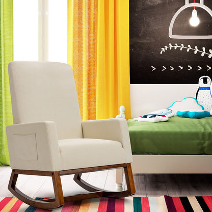 Goflame Rocking Chair Upholstered Living Room Chair