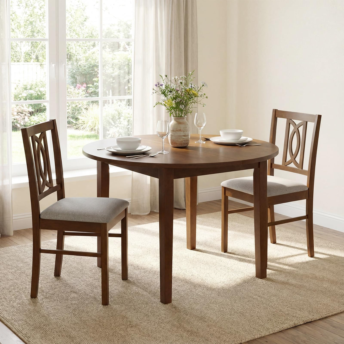 Goflame Dining Chairs Rubber Wood Dining Room Chairs (2/4)