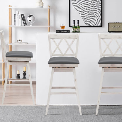 Goflame Bar Stool with Foot Rest Upholstered Cushion & Ergonomic Backrest