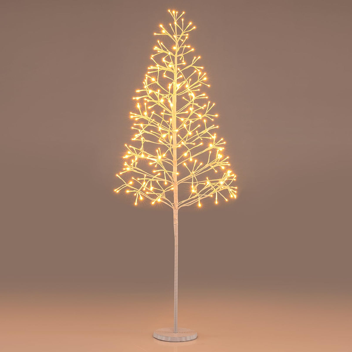 Goflame LED Birch Tree, 5/6/7 FT Pre-lit Twig Tree with Warm White Light LED Lights, Weighted Base