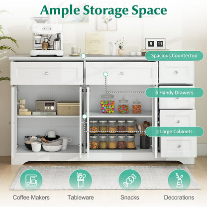 Goflame Large Buffet Cabinet with Storage, 59” Kitchen Cabinet