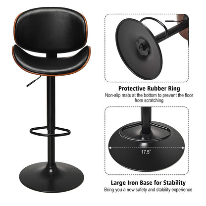 Goflame Bar Stools Set of 2, Adjustable Swivel Barstools with Back