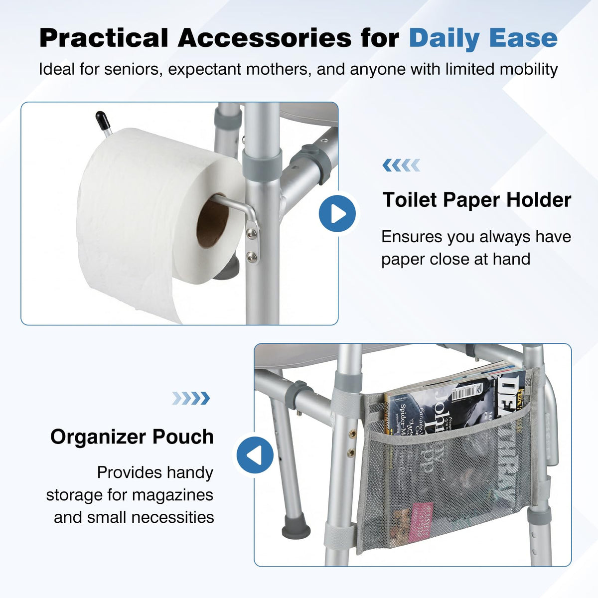 Goflame Raised Toilet Seat with Handles | Toilet Seat Riser for Seniors w/Padded Arms