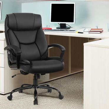 Goflame 500 lbs Big and Tall Office Chair, Massage Executive Chair w/ 6 Vibrating Points