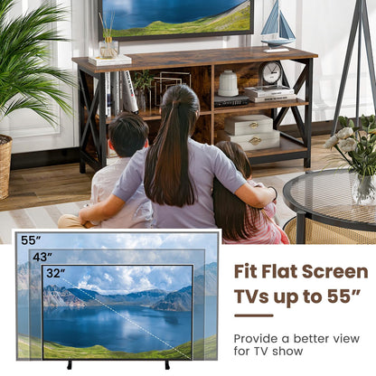 Goflame TV Stands for Living Room - 3-Tier Media Console Table with Storage Shelves