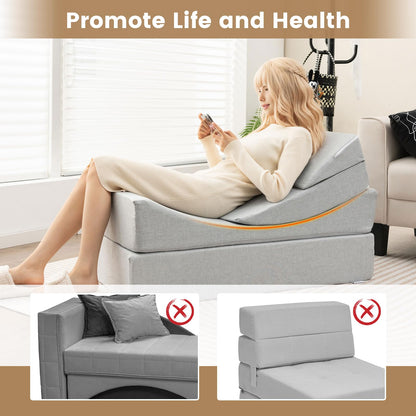 4-in-1 Floor Futon Sleeper Chair with High-Density Foam - Goflame