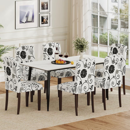 Goflame Upholstered Dining Chairs Set of 2/4 Button Tufted Fabric Upholstered Parson Chairs